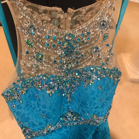 2 piece baby blue mermaid style prom dress - Picture 6 of 6